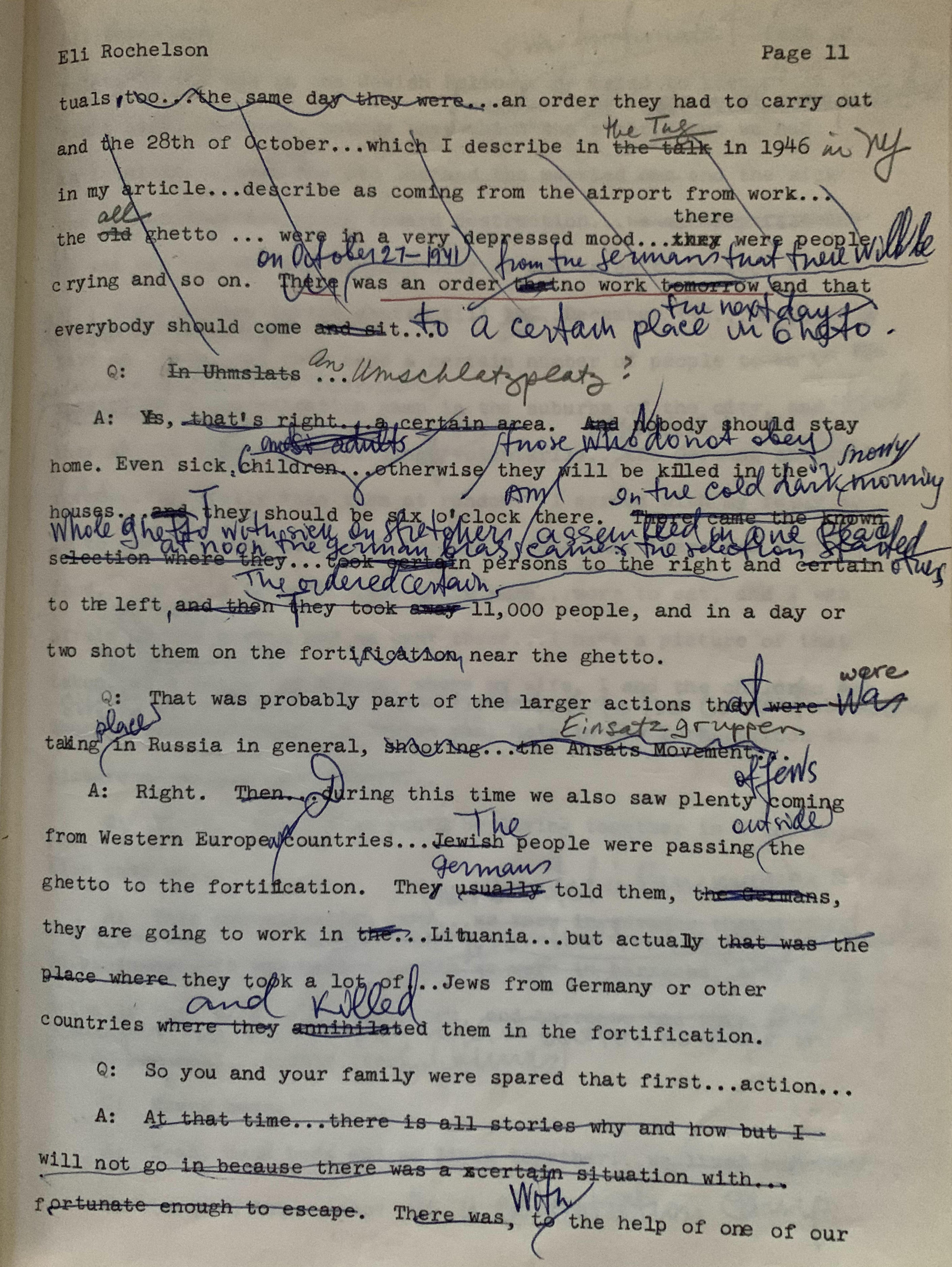 Rochelson interview transcript, page 11 Rochelson interview transcript, page 11